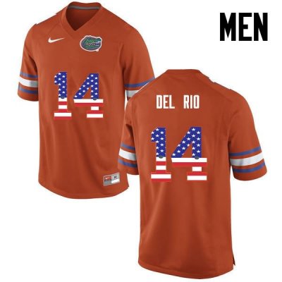 Men's Florida Gators #14 Luke Del Rio NCAA Nike Orange USA Flag Fashion Authentic Stitched College Football Jersey IPX3362SH